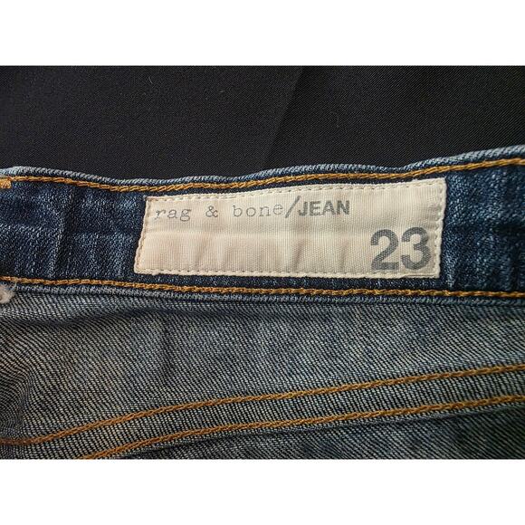 Rag & Bone mid rise skinny denim jeans with raw hem - kensington wash - 23 - Picture 5 of 8